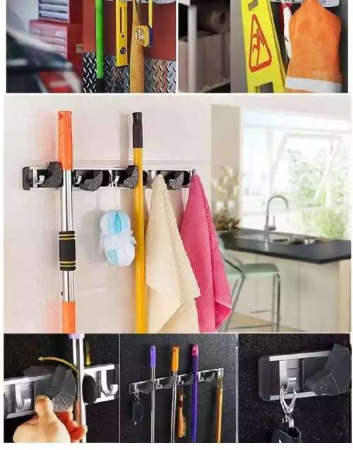 Broom Holder Mop holder Key holder Floormax Utility Holder Multifunctional mop rack senior aluminum