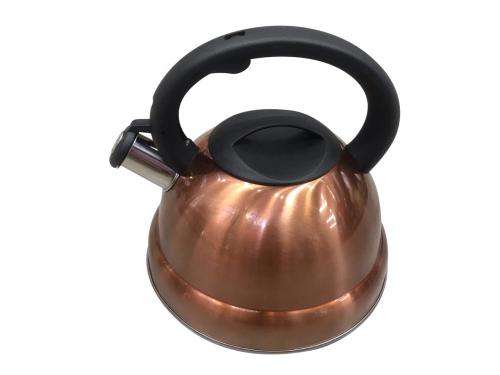30L Whistling Kettle Stainless Steel For Electric Stove Gas Hob Camping Teapot Kettle--Copper color
