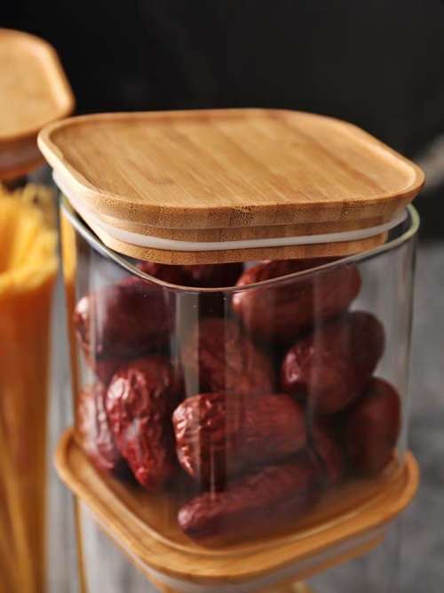 3pcs square glass storage container Coffee&bean glass container Storage jar
