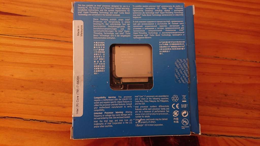 Intel I7 5820K 3.3GHZ 15MB Cache LGA2011V3 CPU