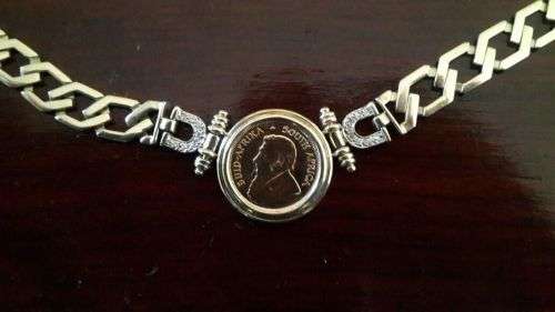 NEVER TO BE FOUND AGAIN ONE OF A KIND EXQUISITE LADIES DIAMOND AND KRUGERRAND NECKLACE.