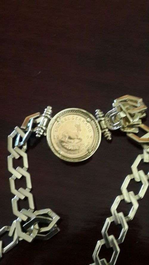 NEVER TO BE FOUND AGAIN ONE OF A KIND EXQUISITE LADIES DIAMOND AND KRUGERRAND NECKLACE.