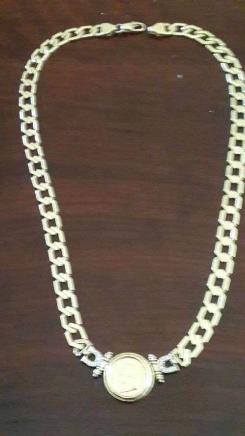 NEVER TO BE FOUND AGAIN ONE OF A KIND EXQUISITE LADIES DIAMOND AND KRUGERRAND NECKLACE.