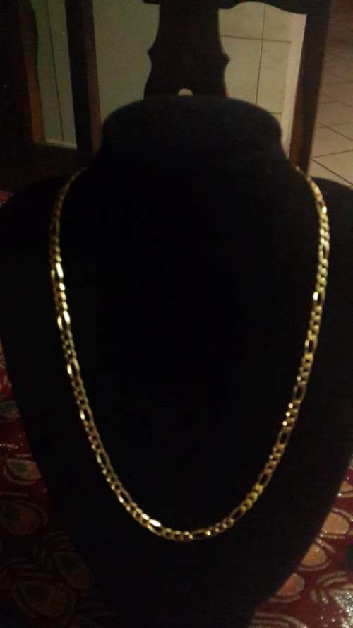 CERTIFIED 38.1G SOLID 18CT YELLOW GOLD MEN'S FIGARO CHAIN.