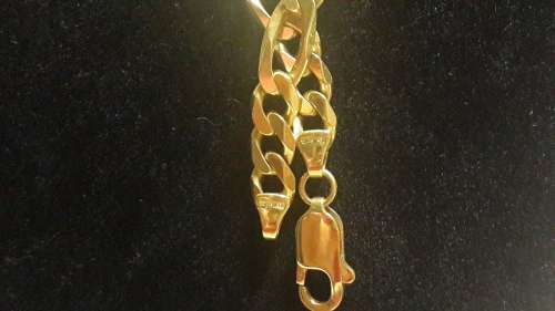 CERTIFIED 38.1G SOLID 18CT YELLOW GOLD MEN'S FIGARO CHAIN.