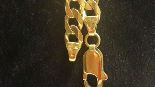 CERTIFIED 38.1G SOLID 18CT YELLOW GOLD MEN'S FIGARO CHAIN.