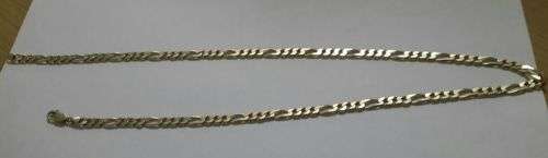 CERTIFIED 38.1G SOLID 18CT YELLOW GOLD MEN'S FIGARO CHAIN.