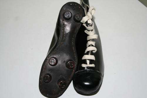 BRAND NEW VERY SCARCE AND OLD 1956-1958 PAIR OF LEATHER STUD RUGBY BOOTS