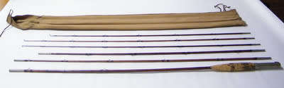***R12000+*** C1920 - Thomas Dirigo split cane rod with 3 original tips, and 2 original mid