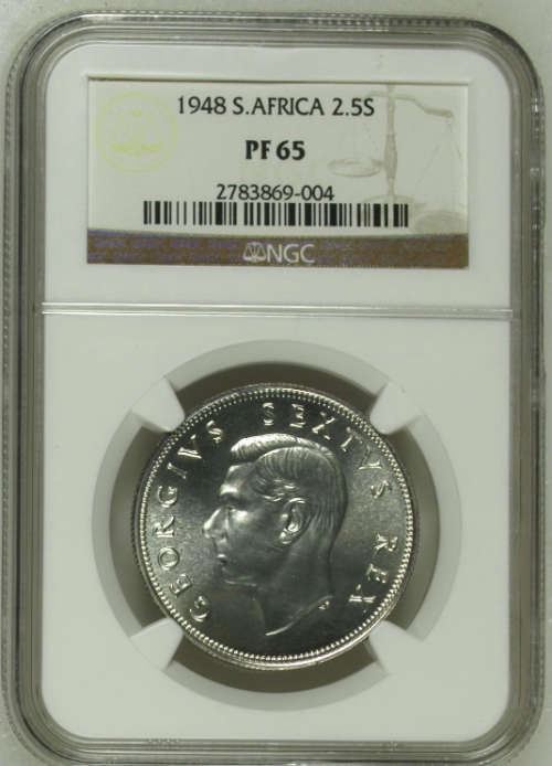 1948 2.5 SHILLING  PF65   MINTAGE 1120  BOOK VALUE  R2 850