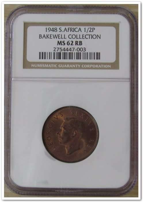 ** 1948 ** 1/2 PENNY MS62 RB