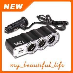 Universal IN-Car 1 x USB & 3 x TRIPLE SOCKET 12V / 24V