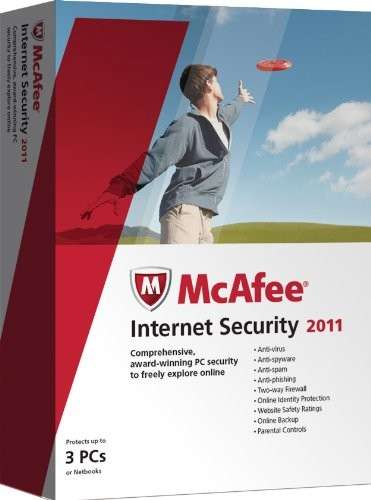 McAfee internet security 2011 1year 3pcs