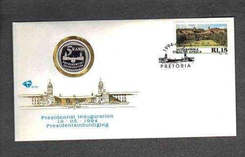 RSA ... FDC 6.3c MANDELA "COIN COVER " Mint