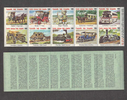 CINDERELLA STAMPS..  Easter Stamps 1980... 10 stamps + Information Strip