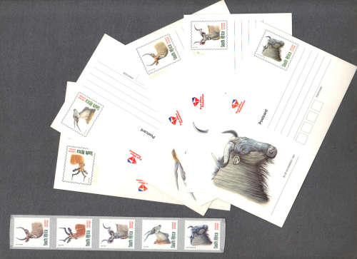 RSA Post Cards ... Big 5 .... PLUS Strip of 5 Stamps