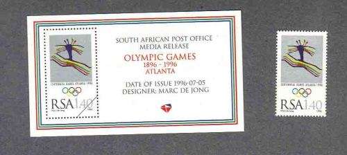 Press / Media Release Plus mint stamp ... . 1996 OlympicGames