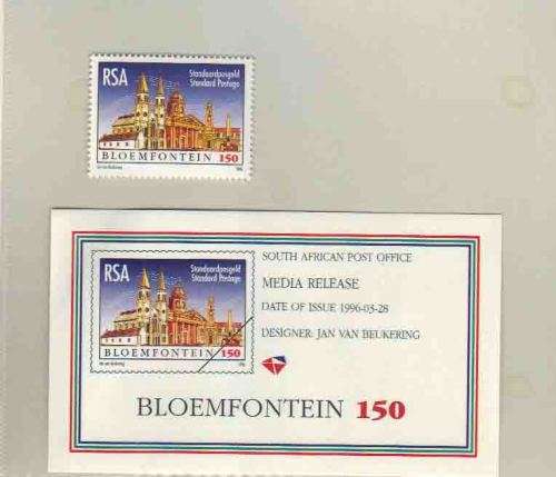 Press / Media Release Plus mint stamp ... . 1996 Bloemfontein