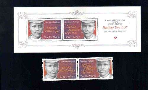 Press / Media Release Plus mint stamp ... . 1997 Enoch Sontonga