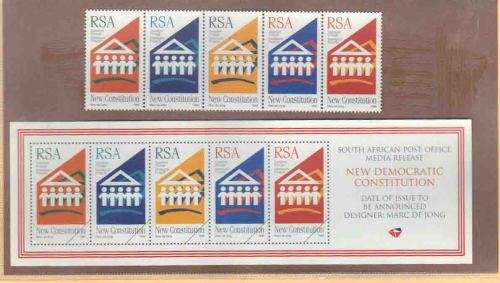 Press / Media Release Plus mint stamp ... . New Democratic Constitution 1996