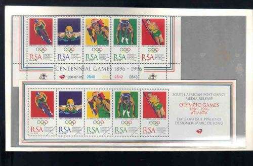 Press / Media Release Plus mint stamp ... .   1996 Centenial Games