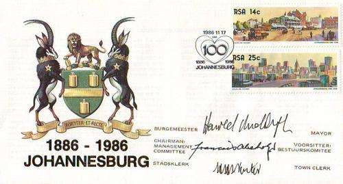 JOHANNESBURG 100 ::: SIGNED x 3 ::: Mayor, Chairman, Town Clark