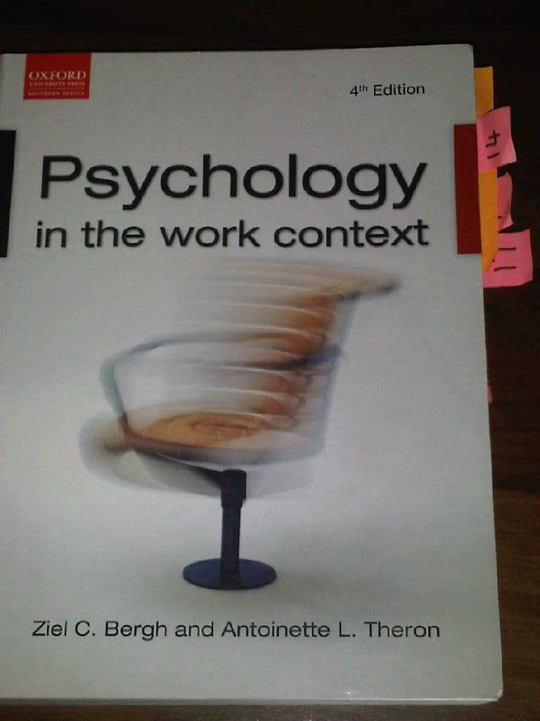 PSYCHOLOGY IN WORK CONTEXT -4TH EDITION
