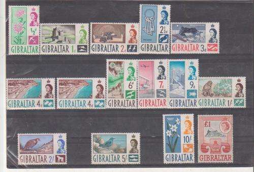 GILBRALTER QE11 SET TO Â£1 MINT NEVER HINGED