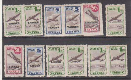 SPANISH COLONIES AIR STAMPS OVERPRINTS