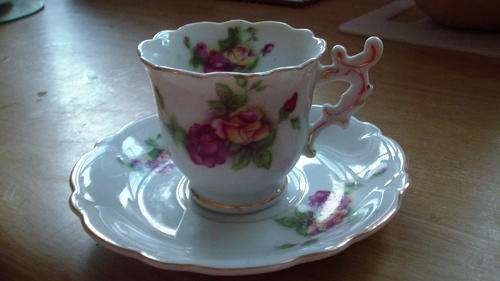 Cherry China Cup and Saucer