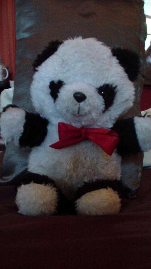 Black and White Panda with Red Bow