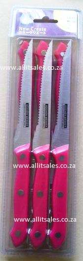 STEAK KNIVES PINK 6pc
