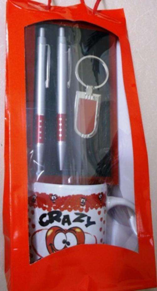 VALENTINES - DBL PEN & KEYRING SET ON MUG