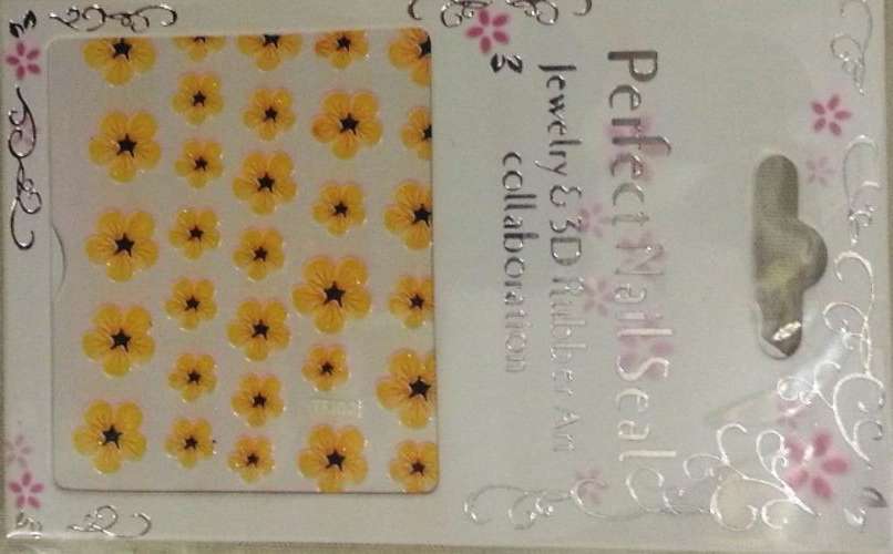 NAIL STICKERS 3D - FLOWERS YELLOW