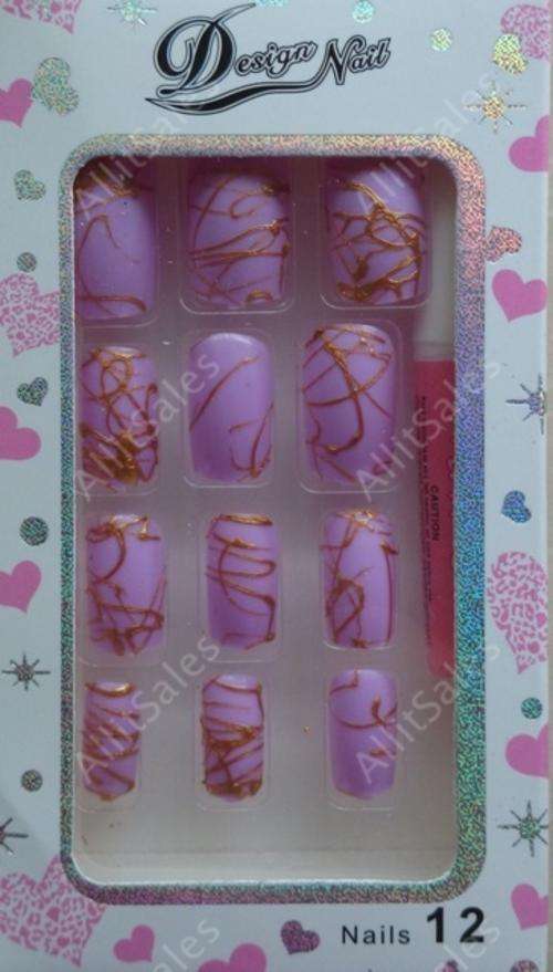 DESIGNER NAILS LIGHT PURPLE 12 PIECE