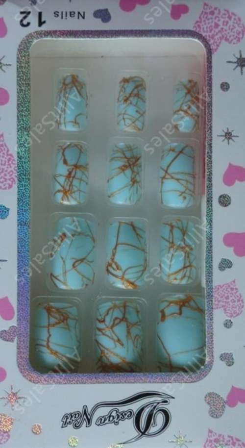 DESIGNER NAILS LIGHT BLUE 12 PIECE