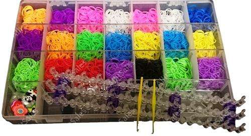 Colorful Loom Bands Kit & Case 3000pc Including 2 Loom Hooks & S-Clips & Loom Board & Charms
