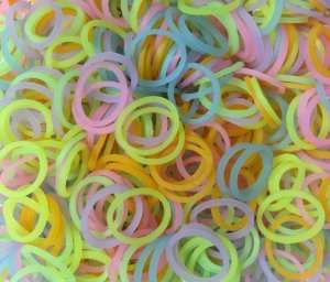 Colorful Loom Bands Glow In The Dark 250pc Including Loom Hook & S-Clips