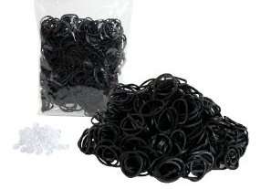 Loom Bands Black 200s Including Loom Hook & S-Clips