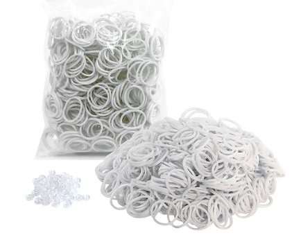 Loom Bands White 200's Including Loom Hook & S-Clips