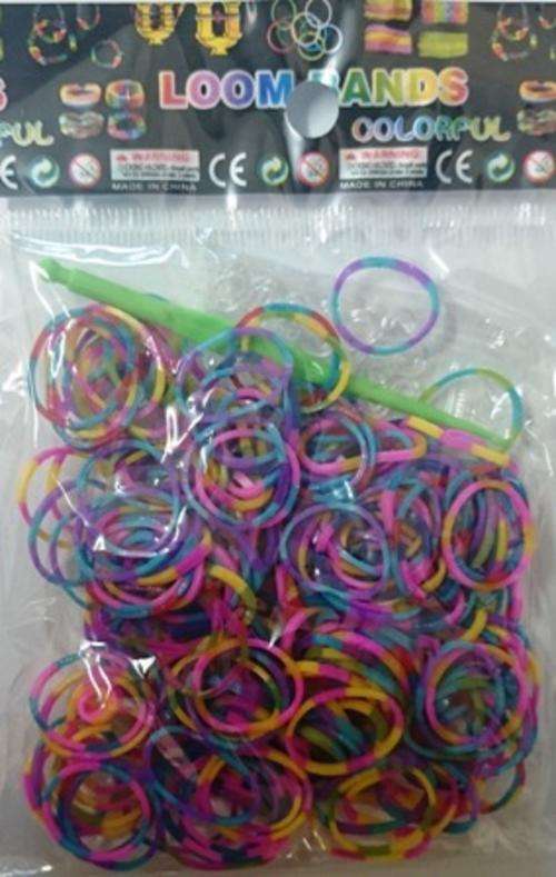 Loom Bands Multi Color 200's Including Loom Hook & S-Clips