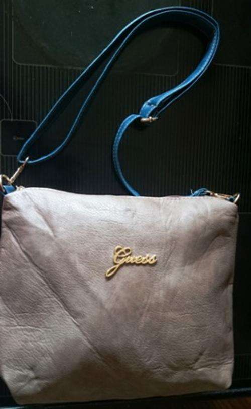 Guess Handbag Small Light Brown Blue strap
