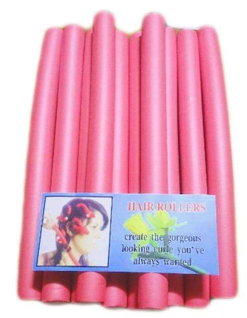 Hair Rollers Foam 10 Pce - Pink Large