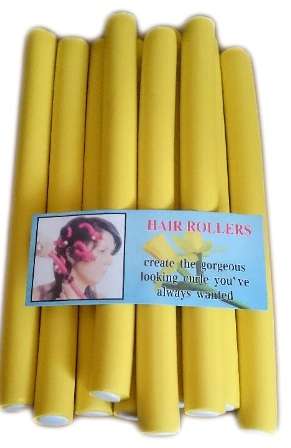 Hair Rollers Foam 10 Piece - Yellow Large