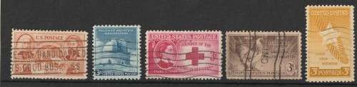 USA  1948  - 5 Assorted good used stamps
