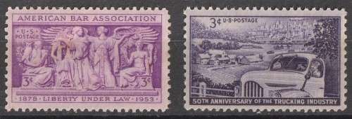 USA 1952 2 fine mint stamps