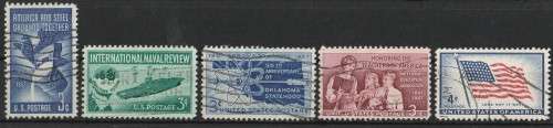 USA 1956 Assortment of 5 good used stamps