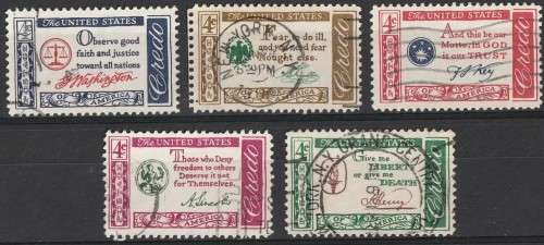 USA 1960.  Assortment of 5 good used stamps