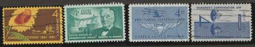 USA 1961.  Assortment of 4 good used stamps