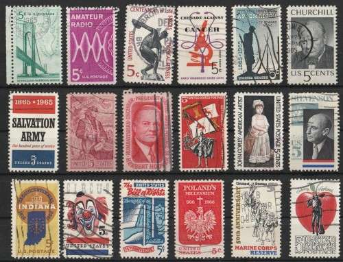 USA 1964.  Assortment of 18 stamps